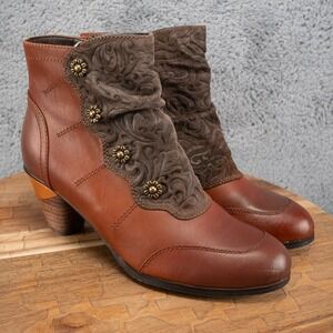 L'Artiste by Spring Step Belgard Women's Ankle Bootie, Brown - US 8.5 (EU 39)